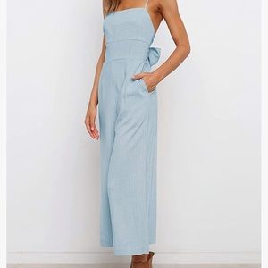 Baby Blue Tie Back Jumpsuit